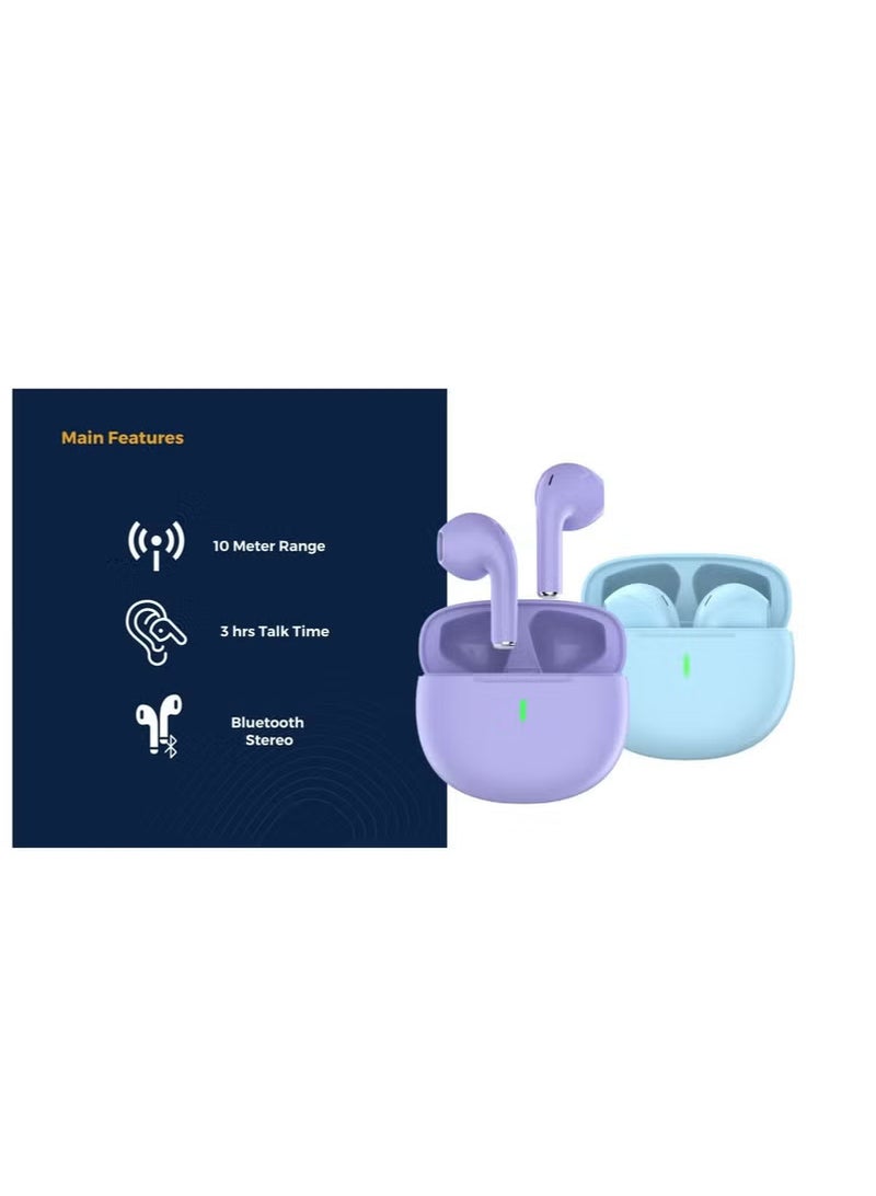 Smart T-Colorful Wireless In-ear Earphones- Blue - Image 4